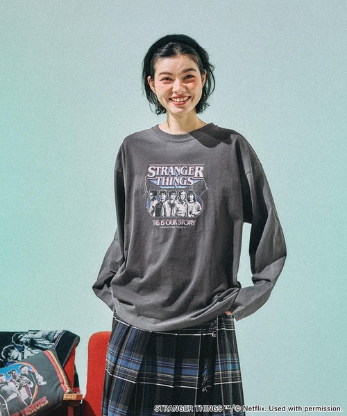 niko and …. 【STRANGER THINGS】ロングTシャツ STRANGER THINGS】コラボ スプレーアソートロングTシャツ（Tシャツ