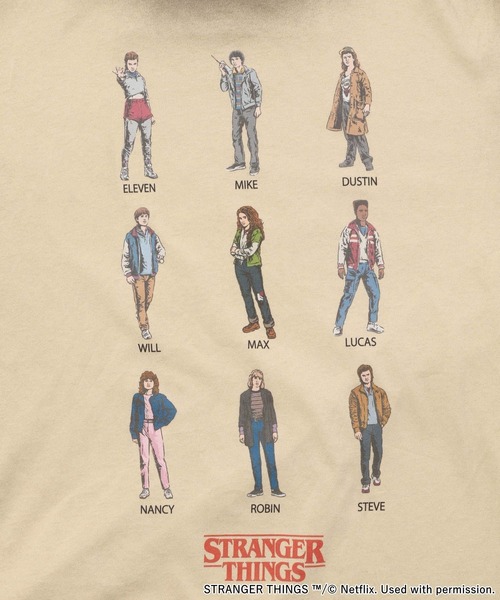 STRANGER THINGS コラボ ロングTシャツ Lサイズ ニコアンド STRANGER THINGS】コラボ スプレーアソートロングTシャツ（Tシャツ