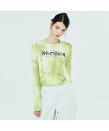 NCOVER（エヌカバー）の「ROMAN TYPO TIEDYE LONG SLEEVE-YELLOW（Tシャツ/カットソー）」