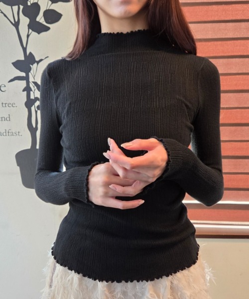 tolene(トレネ)の「メロー使いハイネックトップス(Tシャツ/カットソー・レディース・ブラック/ホワイト・FREE)」の22枚目の写真