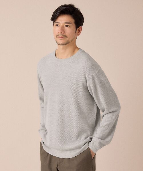 TAKEO KIKUCHI（タケオキクチ）の「【洗える】カラースプリングニット（ニット/セーター・メンズ・グリーン系/ブルー/ライトグレー/オレンジ・04/03/02）」の16枚目の写真