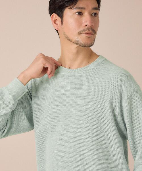 TAKEO KIKUCHI（タケオキクチ）の「【洗える】カラースプリングニット（ニット/セーター・メンズ・グリーン系/ブルー/ライトグレー/オレンジ・04/03/02）」の19枚目の写真