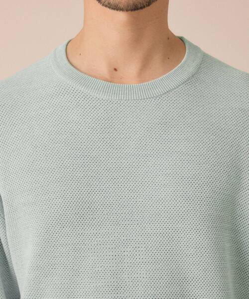 TAKEO KIKUCHI（タケオキクチ）の「【洗える】カラースプリングニット（ニット/セーター・メンズ・グリーン系/ブルー/ライトグレー/オレンジ・04/03/02）」の5枚目の写真