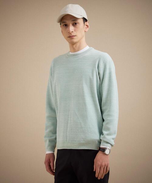 TAKEO KIKUCHI（タケオキクチ）の「【洗える】カラースプリングニット（ニット/セーター・メンズ・グリーン系/ブルー/ライトグレー/オレンジ・04/03/02）」の10枚目の写真
