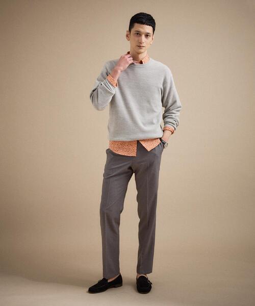 TAKEO KIKUCHI（タケオキクチ）の「【洗える】カラースプリングニット（ニット/セーター・メンズ・グリーン系/ブルー/ライトグレー/オレンジ・04/03/02）」の12枚目の写真