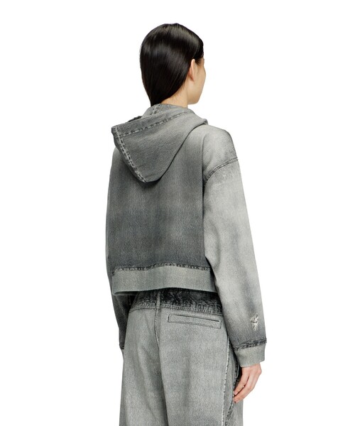 DIESEL（ディーゼル）の「ウィメンズ ジョグ ジップアップパーカー DE-GIRI-CROP JOGG（パーカー・レディース・ブラック系その他・X-SMALL/XX-SMALL/SMALL/MEDIUM/LARGE）」の4枚目の写真