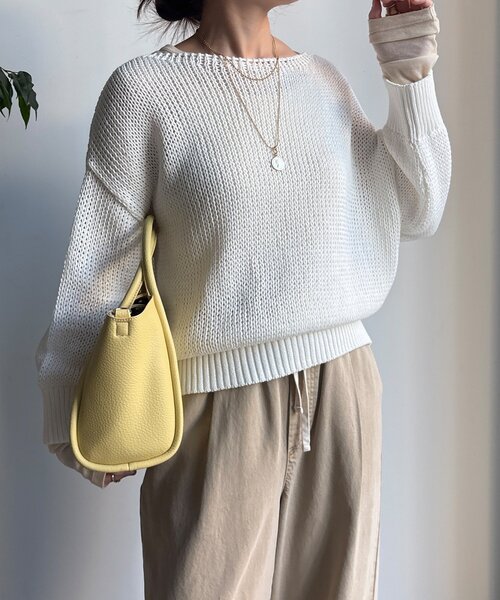 DouDou（ドゥドゥ）の「コットンローゲージプルオーバー（ニット/セーター・レディース・ブルー系その他/ベージュ/ピンク/ホワイト・FREE）」の17枚目の写真