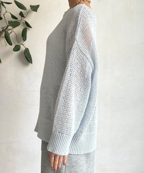 DouDou（ドゥドゥ）の「【新色追加！】コットンローゲージプルオーバー（ニット/セーター・レディース・ブルー系その他/ベージュ/ピンク/ホワイト/ベビーピンク・FREE）」の9枚目の写真