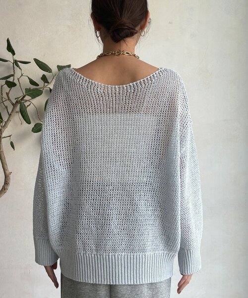 DouDou（ドゥドゥ）の「【新色追加！】コットンローゲージプルオーバー（ニット/セーター・レディース・ブルー系その他/ベージュ/ピンク/ホワイト/ベビーピンク・FREE）」の10枚目の写真