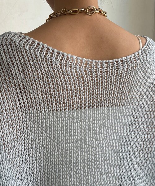 DouDou（ドゥドゥ）の「【新色追加！】コットンローゲージプルオーバー（ニット/セーター・レディース・ブルー系その他/ベージュ/ピンク/ホワイト/ベビーピンク・FREE）」の13枚目の写真