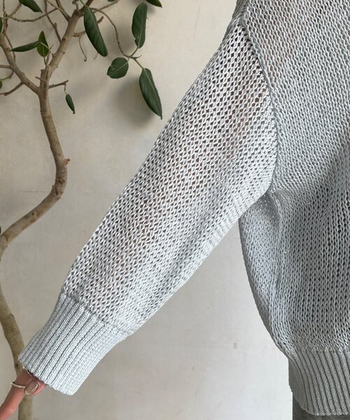 DouDou（ドゥドゥ）の「【新色追加！】コットンローゲージプルオーバー（ニット/セーター・レディース・ブルー系その他/ベージュ/ピンク/ホワイト/ベビーピンク・FREE）」の14枚目の写真