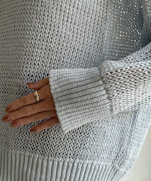 DouDou（ドゥドゥ）の「【新色追加！】コットンローゲージプルオーバー（ニット/セーター・レディース・ブルー系その他/ベージュ/ピンク/ホワイト/ベビーピンク・FREE）」の15枚目の写真