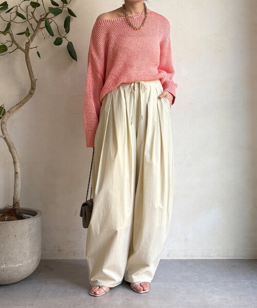 DouDou（ドゥドゥ）の「【新色追加！】コットンローゲージプルオーバー（ニット/セーター・レディース・ブルー系その他/ベージュ/ピンク/ホワイト/ベビーピンク・FREE）」の17枚目の写真