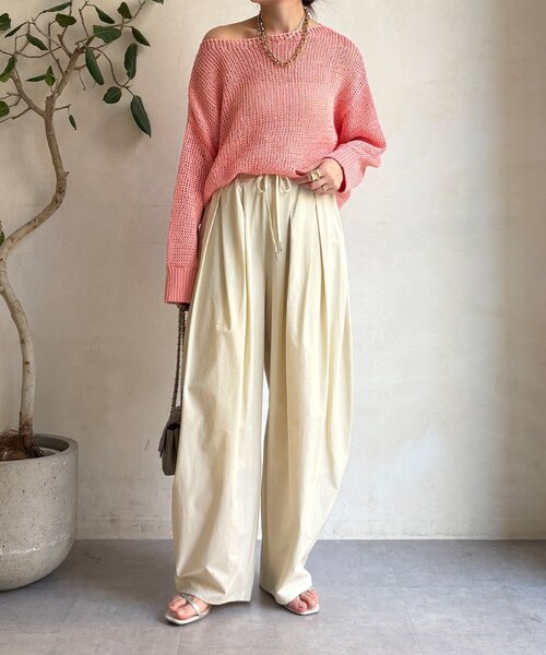 DouDou（ドゥドゥ）の「【新色追加！】コットンローゲージプルオーバー（ニット/セーター・レディース・ブルー系その他/ベージュ/ピンク/ホワイト/ベビーピンク・FREE）」の18枚目の写真