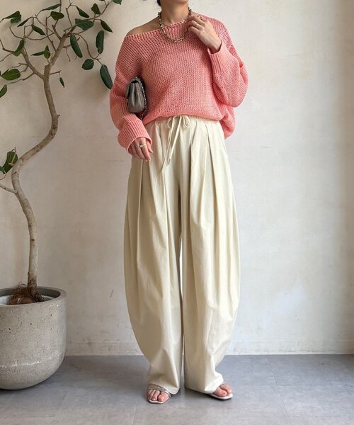 DouDou（ドゥドゥ）の「【新色追加！】コットンローゲージプルオーバー（ニット/セーター・レディース・ブルー系その他/ベージュ/ピンク/ホワイト/ベビーピンク・FREE）」の19枚目の写真