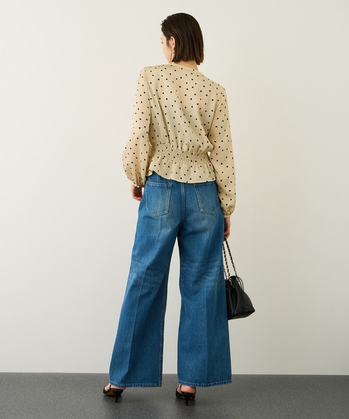 ROPE'（ロペ）の「ドットプリントペプラムブラウス/イージーケア（シャツ/ブラウス・レディース・ネイビー/ベージュ・38）」の10枚目の写真