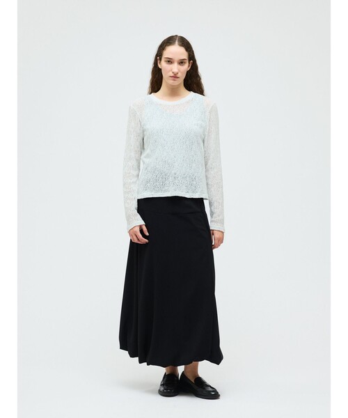 mizuiroind（ミズイロインド）の「mizuiro ind ジョーゼットバルーンロングスカート（スカート・レディース・ブラック/グレー/ネイビー・FREE）」の8枚目の写真