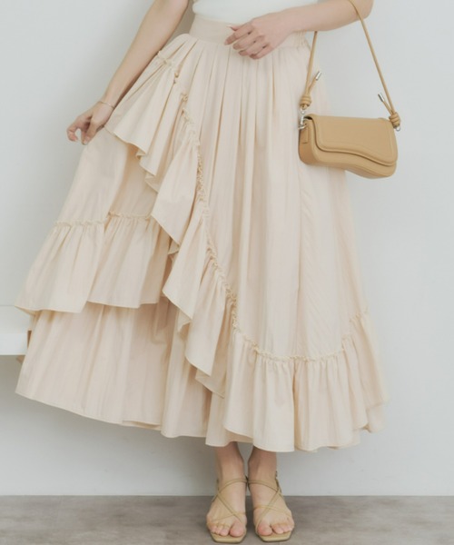 Olu.（オルドット）の「ランダムフレアスカート（スカート・レディース・ベージュ/ホワイト/ブラック・0/1）」の3枚目の写真