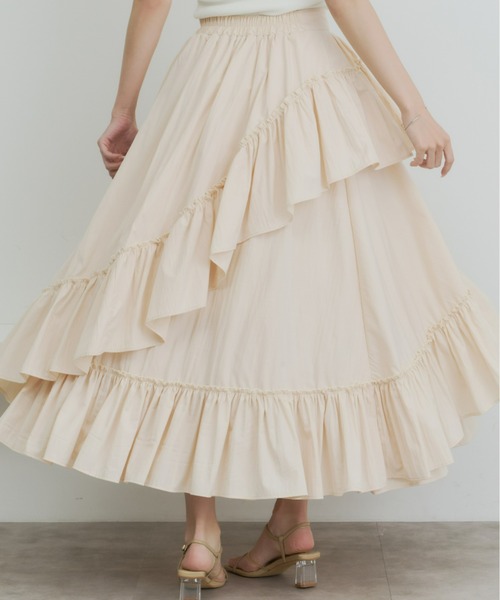 Olu.（オルドット）の「ランダムフレアスカート（スカート・レディース・ベージュ/ホワイト/ブラック・0/1）」の18枚目の写真