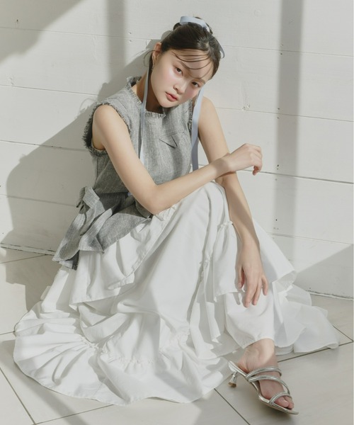 Olu.（オルドット）の「ランダムフレアスカート（スカート・レディース・ベージュ/ホワイト/ブラック・0/1）」の9枚目の写真