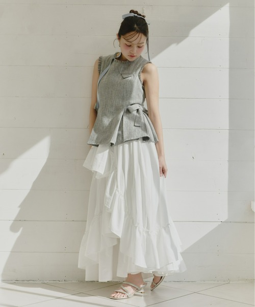 Olu.（オルドット）の「ランダムフレアスカート（スカート・レディース・ベージュ/ホワイト/ブラック・0/1）」の5枚目の写真