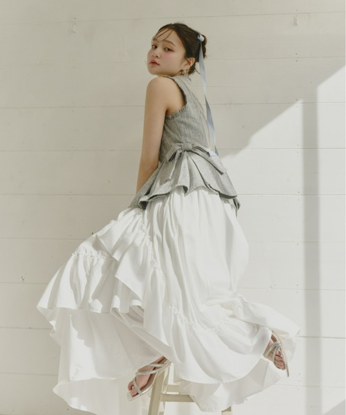 Olu.（オルドット）の「ランダムフレアスカート（スカート・レディース・ベージュ/ホワイト/ブラック・0/1）」の7枚目の写真