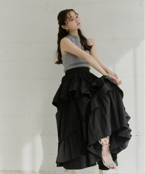 Olu.（オルドット）の「ランダムフレアスカート（スカート・レディース・ベージュ/ホワイト/ブラック・0/1）」の12枚目の写真