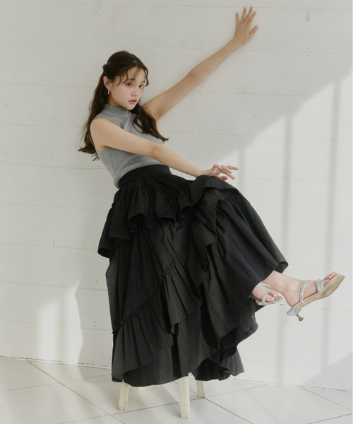 Olu.（オルドット）の「ランダムフレアスカート（スカート・レディース・ベージュ/ホワイト/ブラック・0/1）」の13枚目の写真