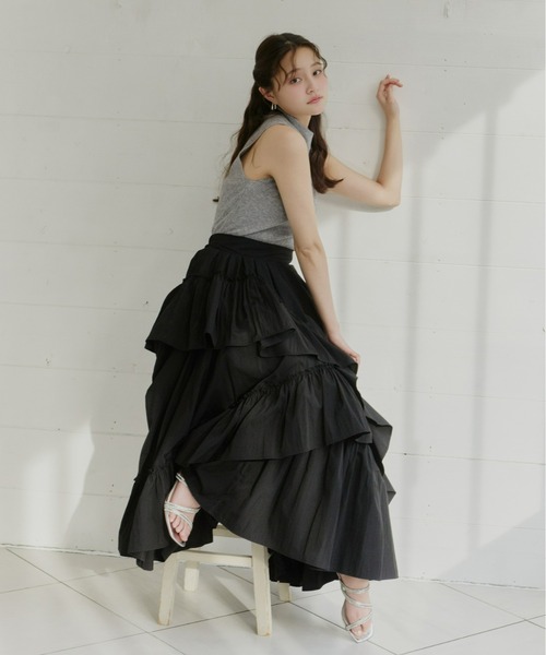 Olu.（オルドット）の「ランダムフレアスカート（スカート・レディース・ベージュ/ホワイト/ブラック・0/1）」の14枚目の写真
