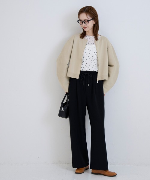 coca(coca)(コカ)の「ニットブルゾン | セレモニー オフィス ママスーツ 卒業式(ブルゾン・レディース・ネイビー/ベージュ・M/L)」の21枚目の写真