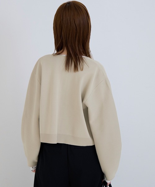 coca(coca)(コカ)の「ニットブルゾン | セレモニー オフィス ママスーツ 卒業式(ブルゾン・レディース・ネイビー/ベージュ・M/L)」の4枚目の写真