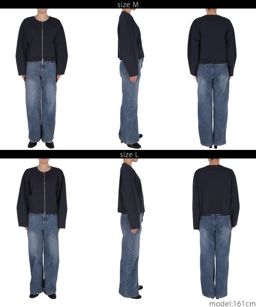 coca(coca)(コカ)の「ニットブルゾン | セレモニー オフィス ママスーツ 卒業式(ブルゾン・レディース・ネイビー/ベージュ・M/L)」の11枚目の写真