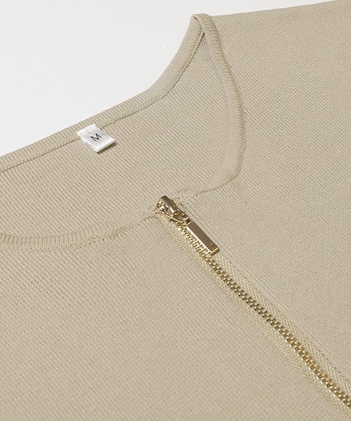 coca(coca)(コカ)の「ニットブルゾン | セレモニー オフィス ママスーツ 卒業式(ブルゾン・レディース・ネイビー/ベージュ・M/L)」の12枚目の写真