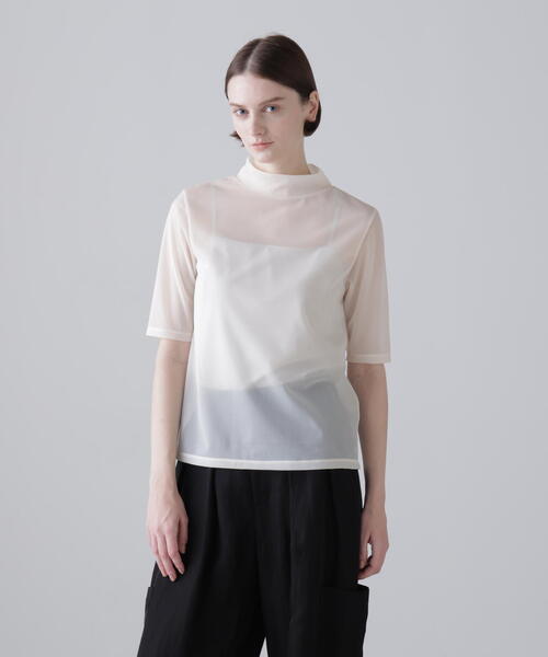 ADORE（アドーア）の「◆トリコットオーガンジー（Tシャツ/カットソー・レディース・ホワイト系その他/グリーン/ブラック・38）」の2枚目の写真
