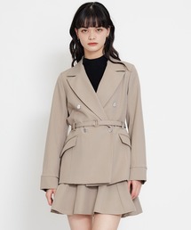 REDYAZEL（レディアゼル）の「【セットアップ可能】ワイドカラーミドルダブルジャケット（テーラードジャケット）」