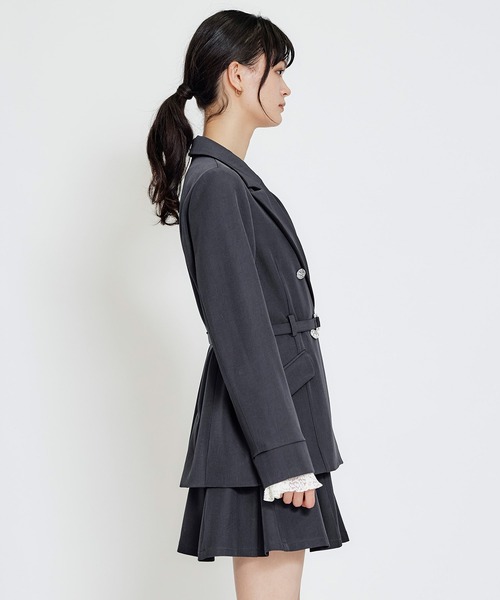 REDYAZEL（レディアゼル）の「【セットアップ可能】ワイドカラーミドルダブルジャケット（テーラードジャケット・レディース・ブラウン系その他/ネイビー/ベージュ・MEDIUM/SMALL）」の8枚目の写真