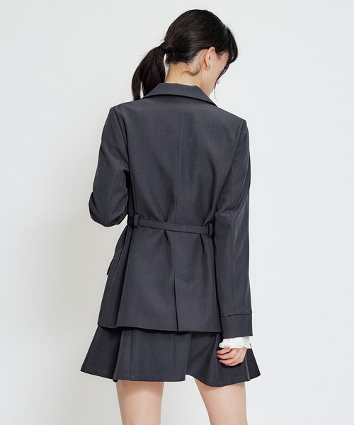 REDYAZEL（レディアゼル）の「【セットアップ可能】ワイドカラーミドルダブルジャケット（テーラードジャケット・レディース・ブラウン系その他/ネイビー/ベージュ・MEDIUM/SMALL）」の9枚目の写真