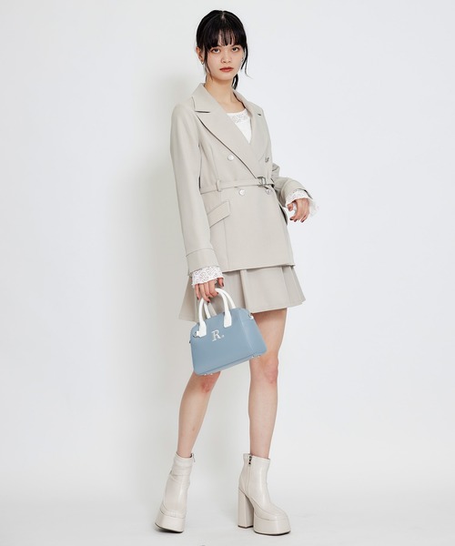 REDYAZEL（レディアゼル）の「【セットアップ可能】ワイドカラーミドルダブルジャケット（テーラードジャケット・レディース・ブラウン系その他/ネイビー/ベージュ・MEDIUM/SMALL）」の13枚目の写真