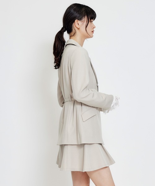 REDYAZEL（レディアゼル）の「【セットアップ可能】ワイドカラーミドルダブルジャケット（テーラードジャケット・レディース・ブラウン系その他/ネイビー/ベージュ・MEDIUM/SMALL）」の17枚目の写真