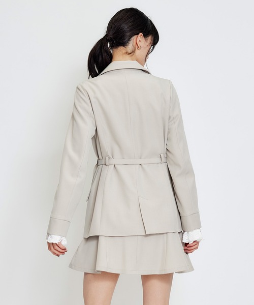 REDYAZEL（レディアゼル）の「【セットアップ可能】ワイドカラーミドルダブルジャケット（テーラードジャケット・レディース・ブラウン系その他/ネイビー/ベージュ・MEDIUM/SMALL）」の18枚目の写真