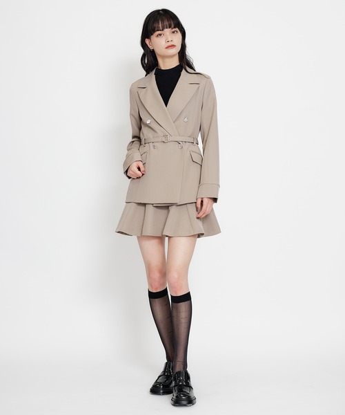 REDYAZEL（レディアゼル）の「【セットアップ可能】ワイドカラーミドルダブルジャケット（テーラードジャケット・レディース・ブラウン系その他/ネイビー/ベージュ・MEDIUM/SMALL）」の22枚目の写真