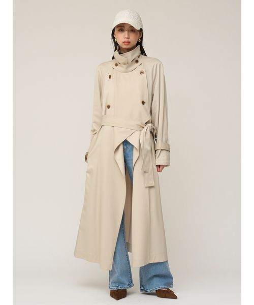 SNIDEL（スナイデル）の「Sustainableストールグロストレンチ（トレンチコート・レディース・ベージュ/アイボリー/カーキ・F）」の2枚目の写真