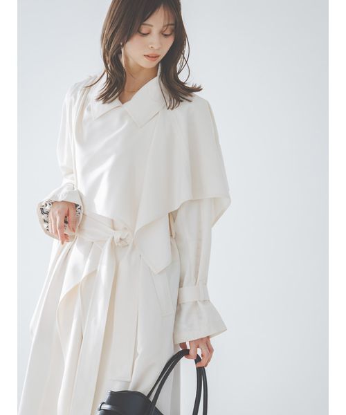 SNIDEL（スナイデル）の「Sustainableストールグロストレンチ（トレンチコート・レディース・ベージュ/アイボリー/カーキ・F）」の8枚目の写真