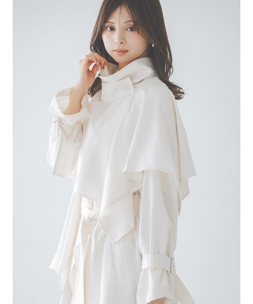 SNIDEL（スナイデル）の「Sustainableストールグロストレンチ（トレンチコート・レディース・ベージュ/アイボリー/カーキ・F）」の9枚目の写真