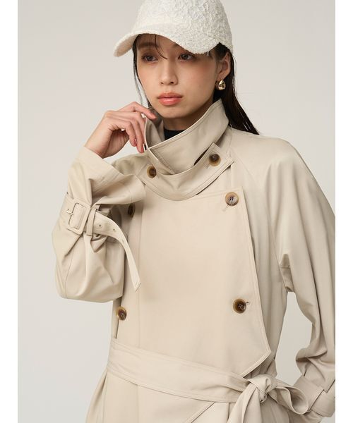 SNIDEL（スナイデル）の「Sustainableストールグロストレンチ（トレンチコート・レディース・ベージュ/アイボリー/カーキ・F）」の11枚目の写真