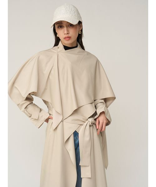 SNIDEL（スナイデル）の「Sustainableストールグロストレンチ（トレンチコート・レディース・ベージュ/アイボリー/カーキ・F）」の18枚目の写真
