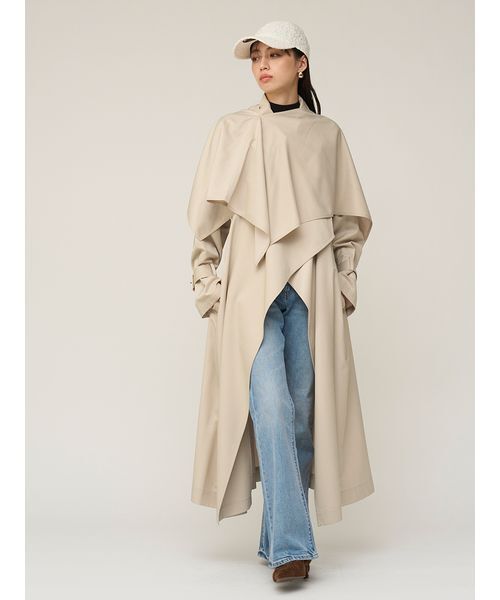 SNIDEL（スナイデル）の「Sustainableストールグロストレンチ（トレンチコート・レディース・ベージュ/アイボリー/カーキ・F）」の20枚目の写真