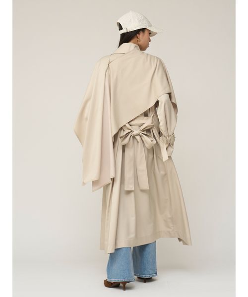 SNIDEL（スナイデル）の「Sustainableストールグロストレンチ（トレンチコート・レディース・ベージュ/アイボリー/カーキ・F）」の21枚目の写真