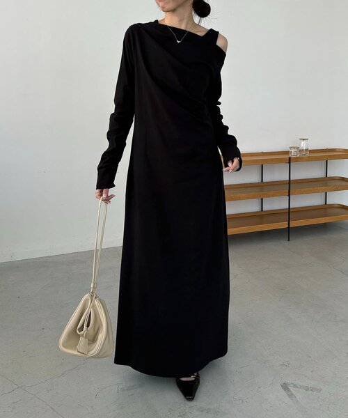 CAPRICIEUX LE'MAGE（カプリシューレマージュ）の「【低身長サイズあり】タンクSETドレープワンピース（ワンピース・レディース・グレイッシュベージュ/ブラック・PS/FREE）」の22枚目の写真