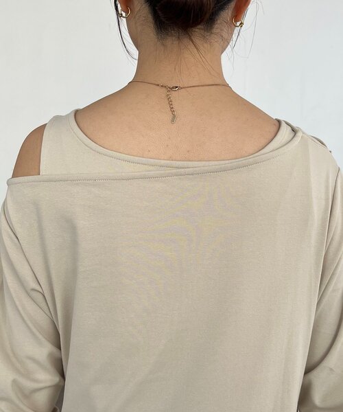 CAPRICIEUX LE'MAGE（カプリシューレマージュ）の「【低身長サイズあり】タンクSETドレープワンピース（ワンピース・レディース・グレイッシュベージュ/ブラック・PS/FREE）」の5枚目の写真